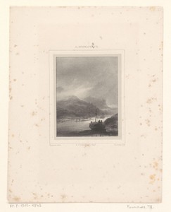 Heuvellandschap met boot op een rivier