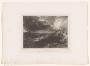 Heuvellandschap met donkere wolken