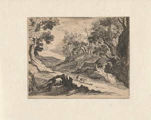 Heuvellandschap met een ezelhoeder