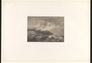 Heuvellandschap met meer en doorbrekende zon