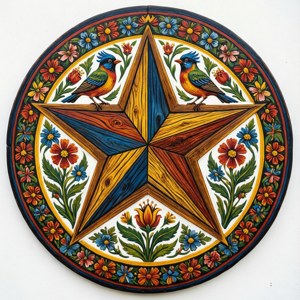 Hex Sign Star Birds