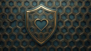 Hexagon Shield Heart