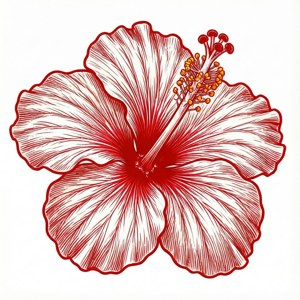 Hibiscus Outline Bold