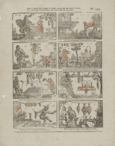 Hier is thands veel vreugd te vinden, als gy ziet aan deeze vrinden, / In 't onbekend Luilekkerland, een ieder heeft het abondant
