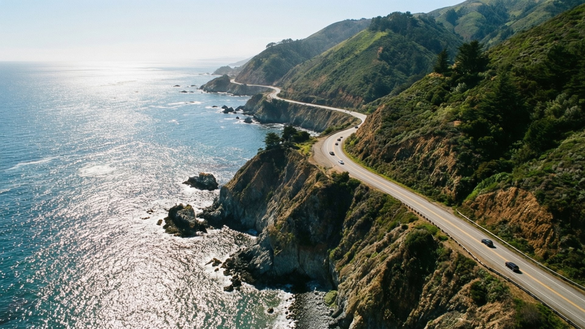 Highway 1 Aerial by Wallpapers.art Studio