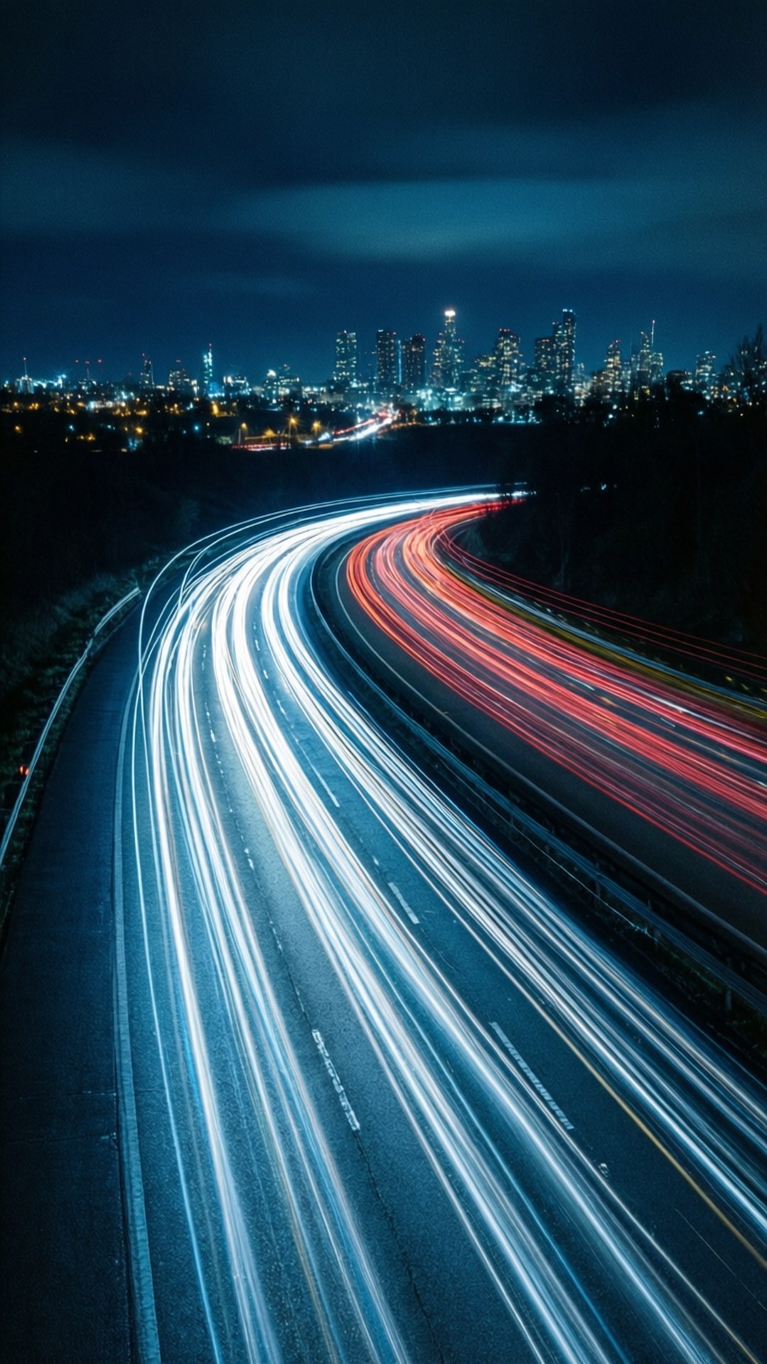 Highway Light Trails by Wallpapers.art Studio