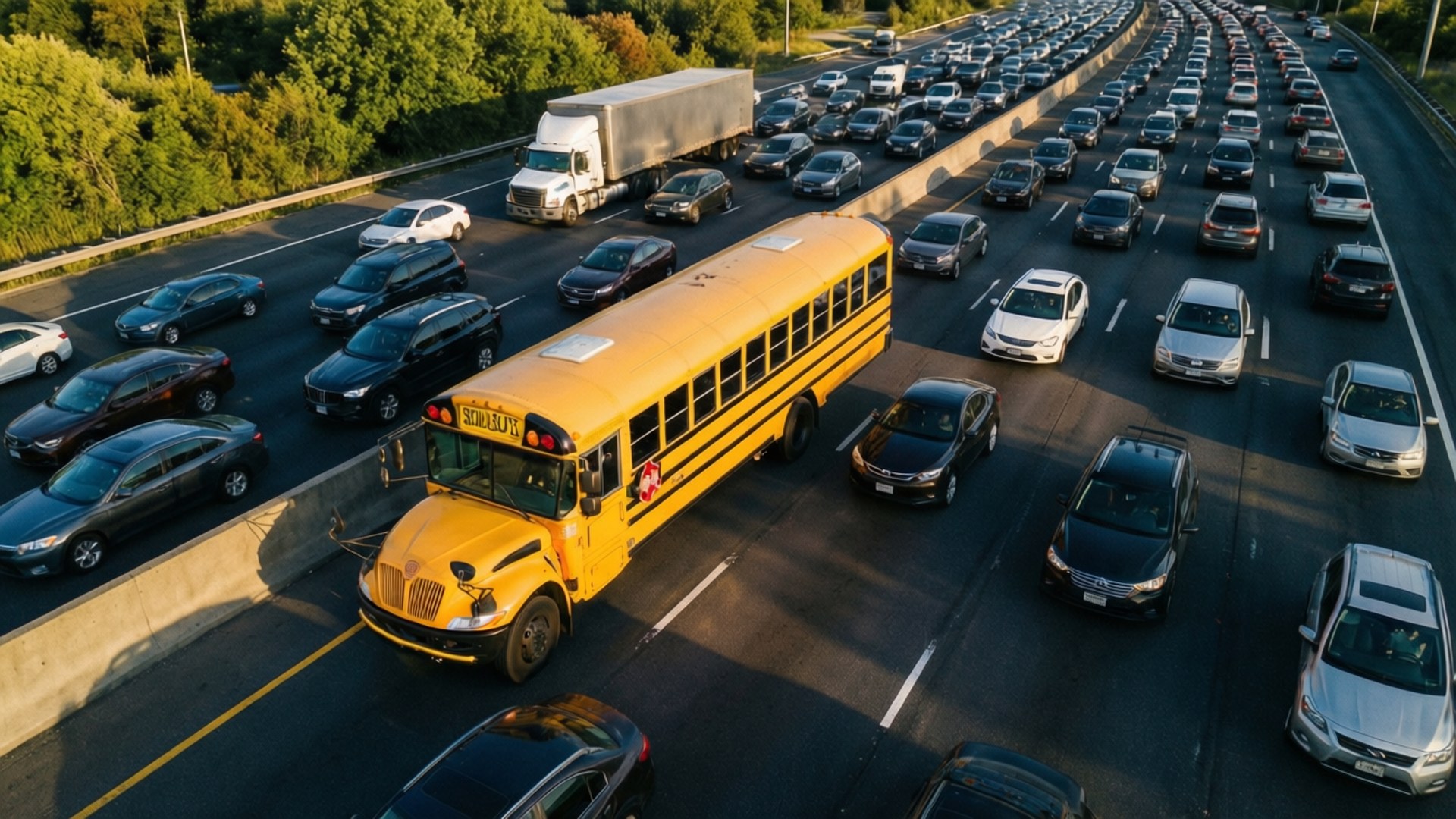Highway Overhead Bus by Wallpapers.art Studio