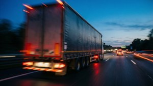 Highway Truck at Dusk