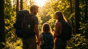 Hiking Family Silhouette