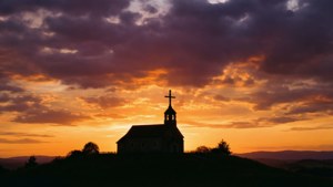 Hilltop Cross Sunset