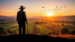 Hilltop Farmer Sunrise