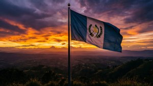Hilltop Flag Sunset