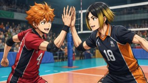 Hinata and Kageyama High Five