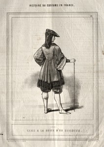 Histoire du Costume en France:  Gens à la suite d'un seigneur