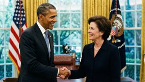 Historic Handshake with Obama