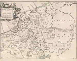 Historische kaart van Nederland ten tijde van de Friezen, Franken en Saksen I