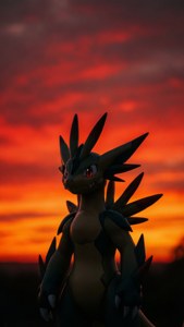 Hisuian Braviary Sunset Silhouette