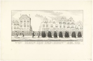 Hofdienaren in de lijkstoet van Anna van Hannover te Delft, 1759