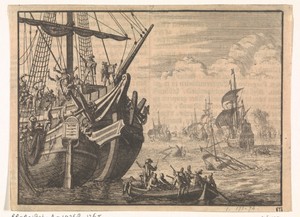 Hollandse haringschepen door Spanjaarden veroverd en vernield, 1600