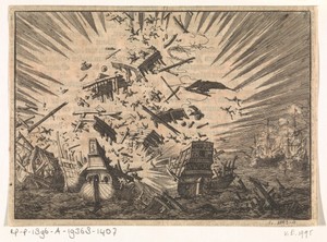 Hollandse schip Walcheren explodeert samen met vijf Portugese schepen, 1631