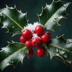 Holly Berries in Snow