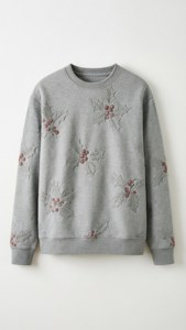 Holly Embossed Sweatshirt