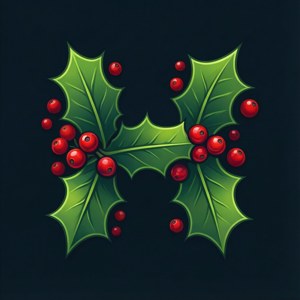 Holly Letter H Graphic
