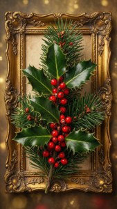 Holly Wreath Frame