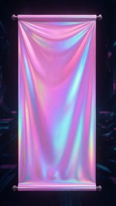 Holographic Iridescent Pink Banner