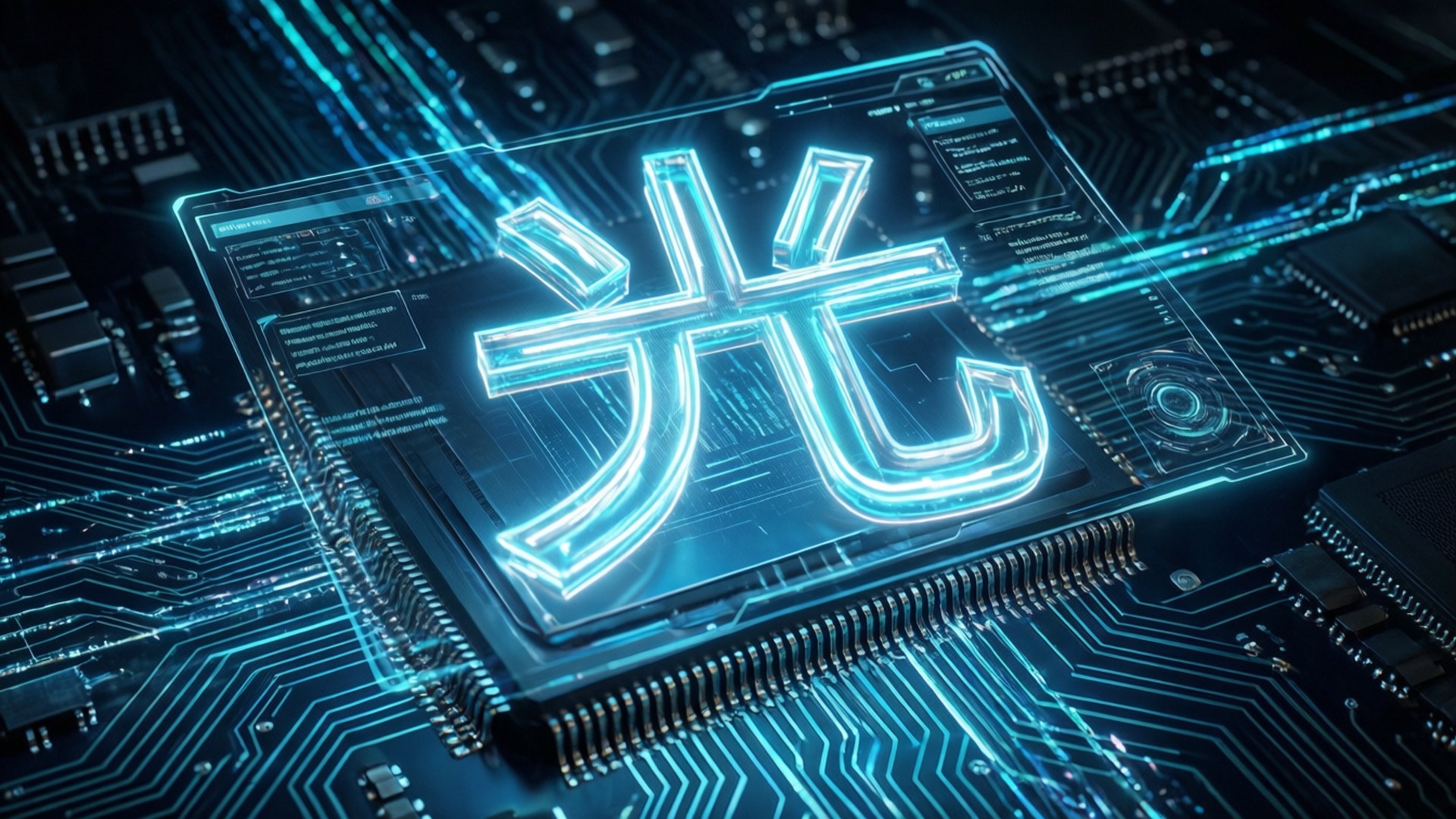 Holographic Light Kanji by Wallpapers.art Studio