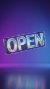 Holographic Open Sign
