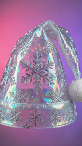 Holographic Snowflake Hat