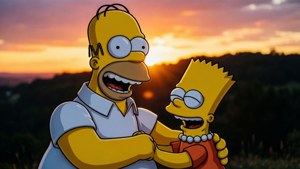 Homer and Bart Sunset