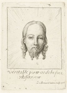 Hoofd van Christus in stralenkrans