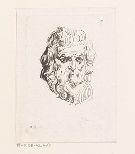 Hoofd van een man met een baard