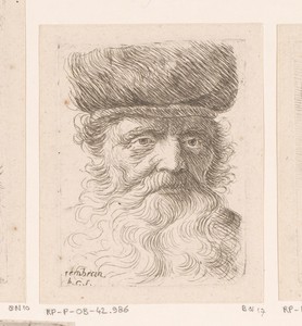 Hoofd van een oude man met baard