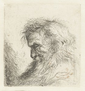 Hoofd van een oude man met baard