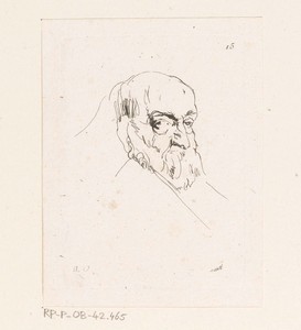 Hoofd van een oude man met baard
