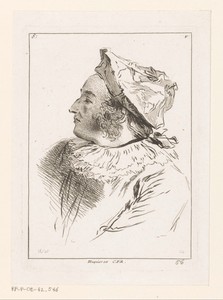 Hoofd van Harlekijn, en profil