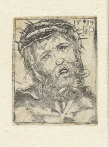 Hoofd van lijdende Christus met doornenkroon