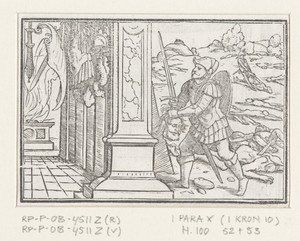 Hoofd van Saul wordt tempel van Filistijnen binnengebracht