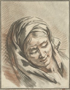 Hoofd van vrouw met hoofddoek