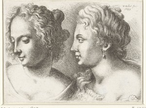 Hoofden van twee jonge vrouwen
