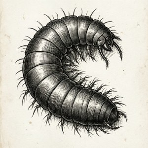 Hookworm Vintage Sketch