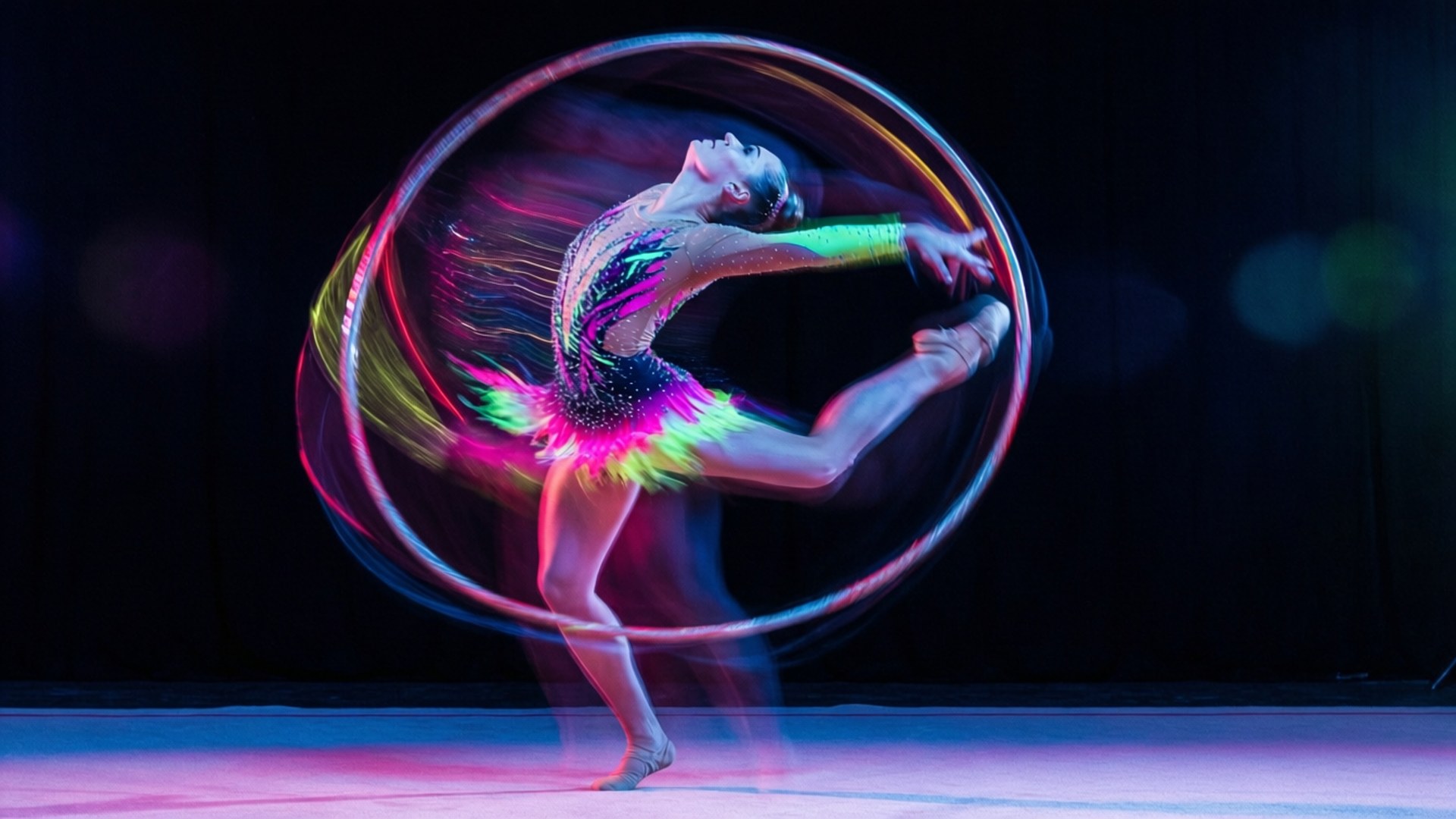 Hoop Motion Neon by Wallpapers.art Studio