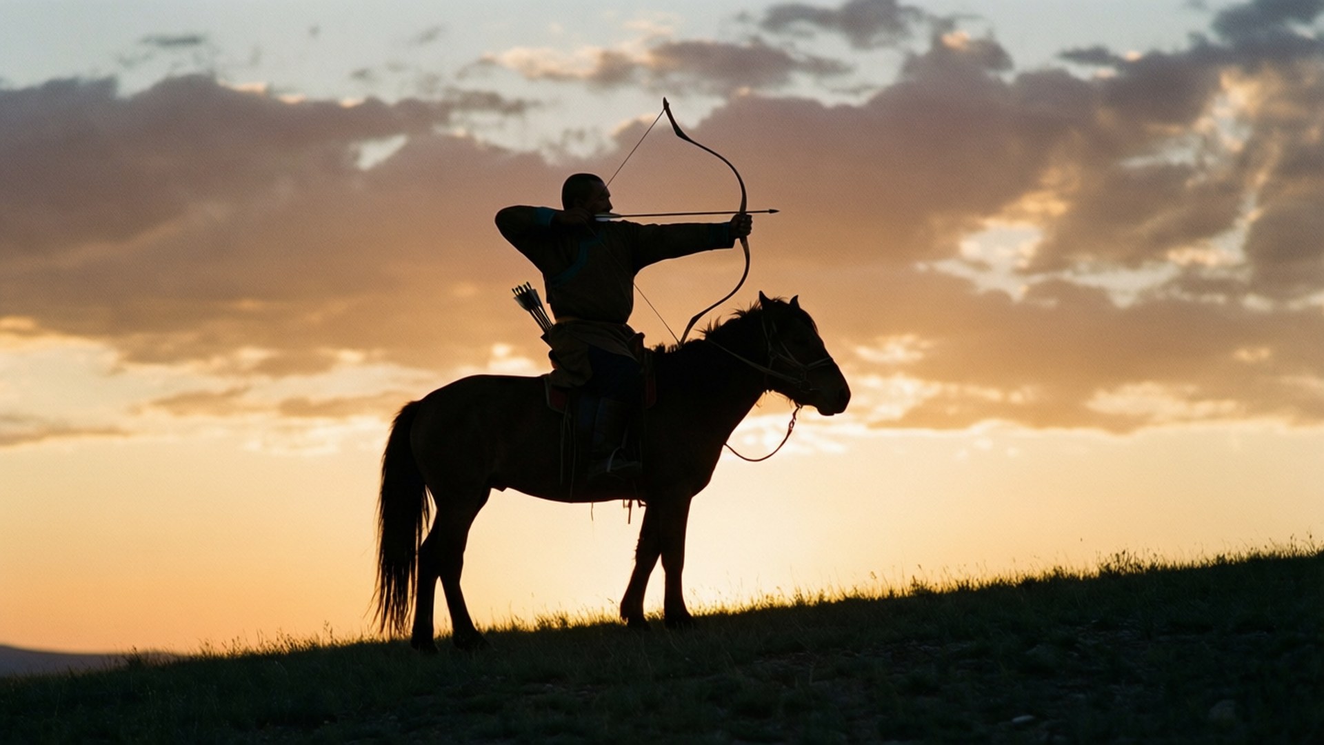 Horse Archer's Dusk by Wallpapers.art Studio