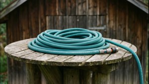 Hose on Wooden Reel