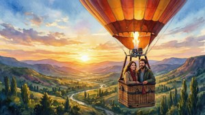 Hot Air Balloon Sunset