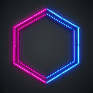 Hot Pink Blue Hexagon