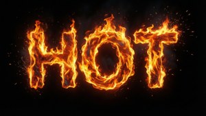 Hot Text Fire Logo